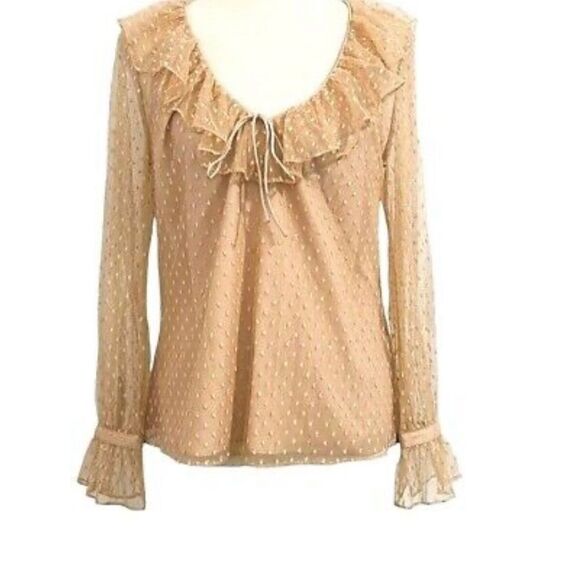 J. Crew Tops - J. Crew Ruffleneck top in clip dot